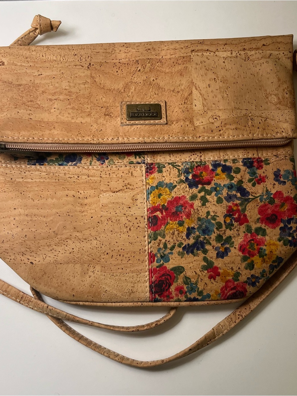 NWOT Montado Portugal Floral Cork Crossbody Bag